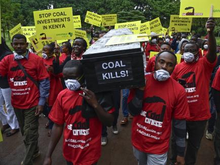 Kenyans protesting coal plant